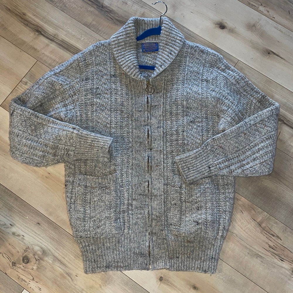 Pendleton Wool Gray Knit Cardigan Sweater